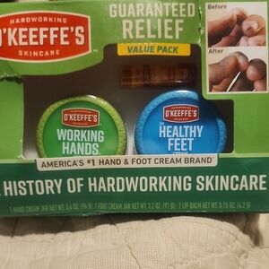 O'Keefe's Working Hands & Foot Care Value Pack With Lip Repair NWT